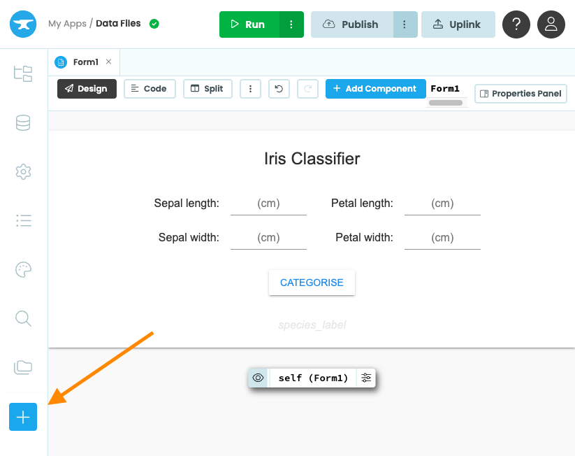 Image pointing to the plus symbol in the sidebar