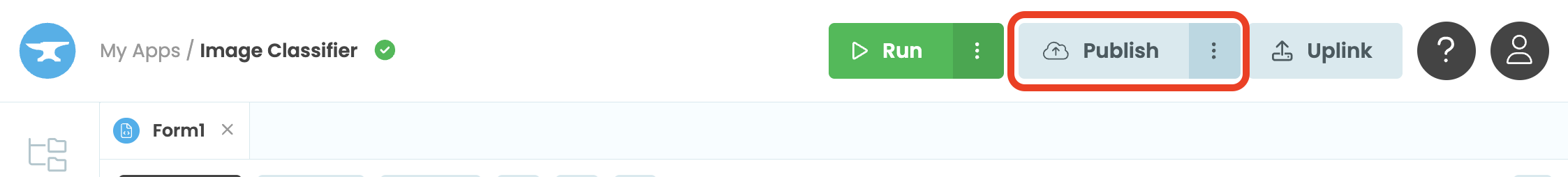 The publish button