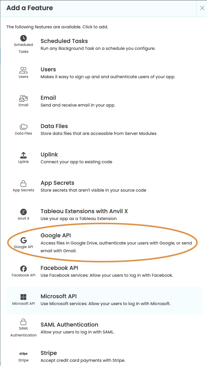 Adding Google service